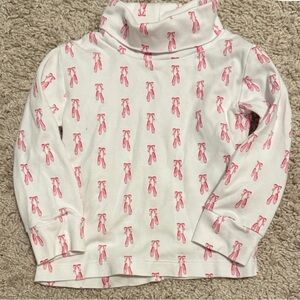 Little English White Turtleneck with Pink Ballet Slipper Print